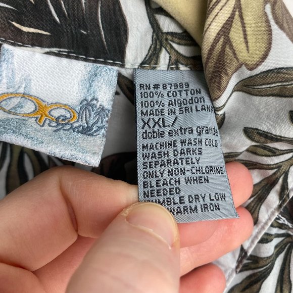 OP Sport Hawaiian Print Button Up Short Sleeve Shirt XXL - Picture 7 of 9